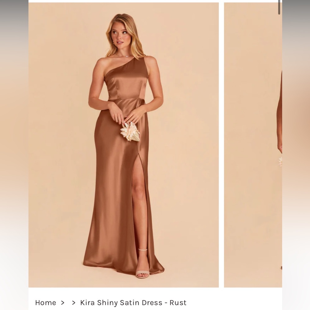 Birdy Grey bridesmaids dress - rust shiny satin